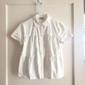 Madewell Tiered White Button Down